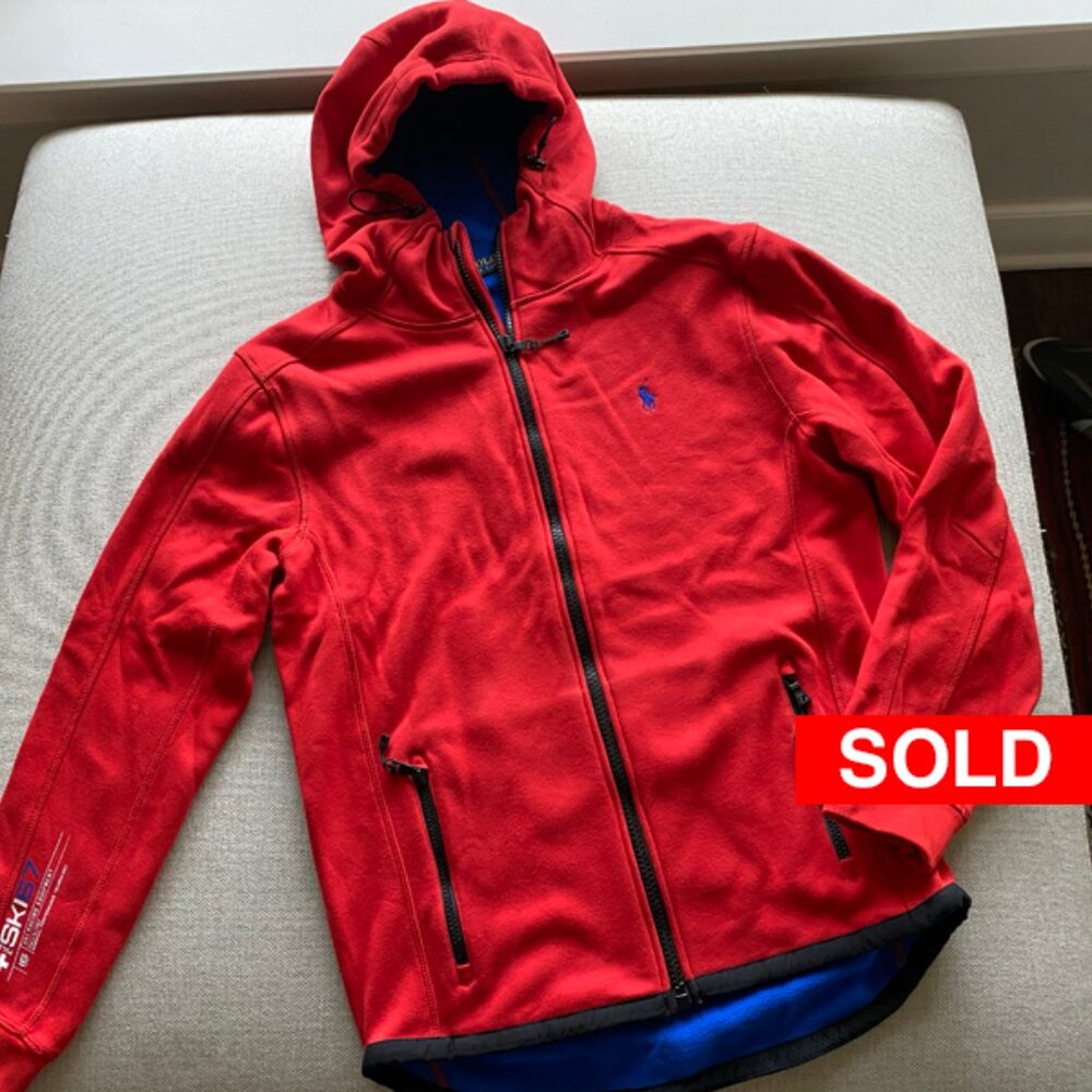 Polo Ralph Lauren Men's New Red Interlock Micro Fleece SKI 67 Jacket Size Medium
